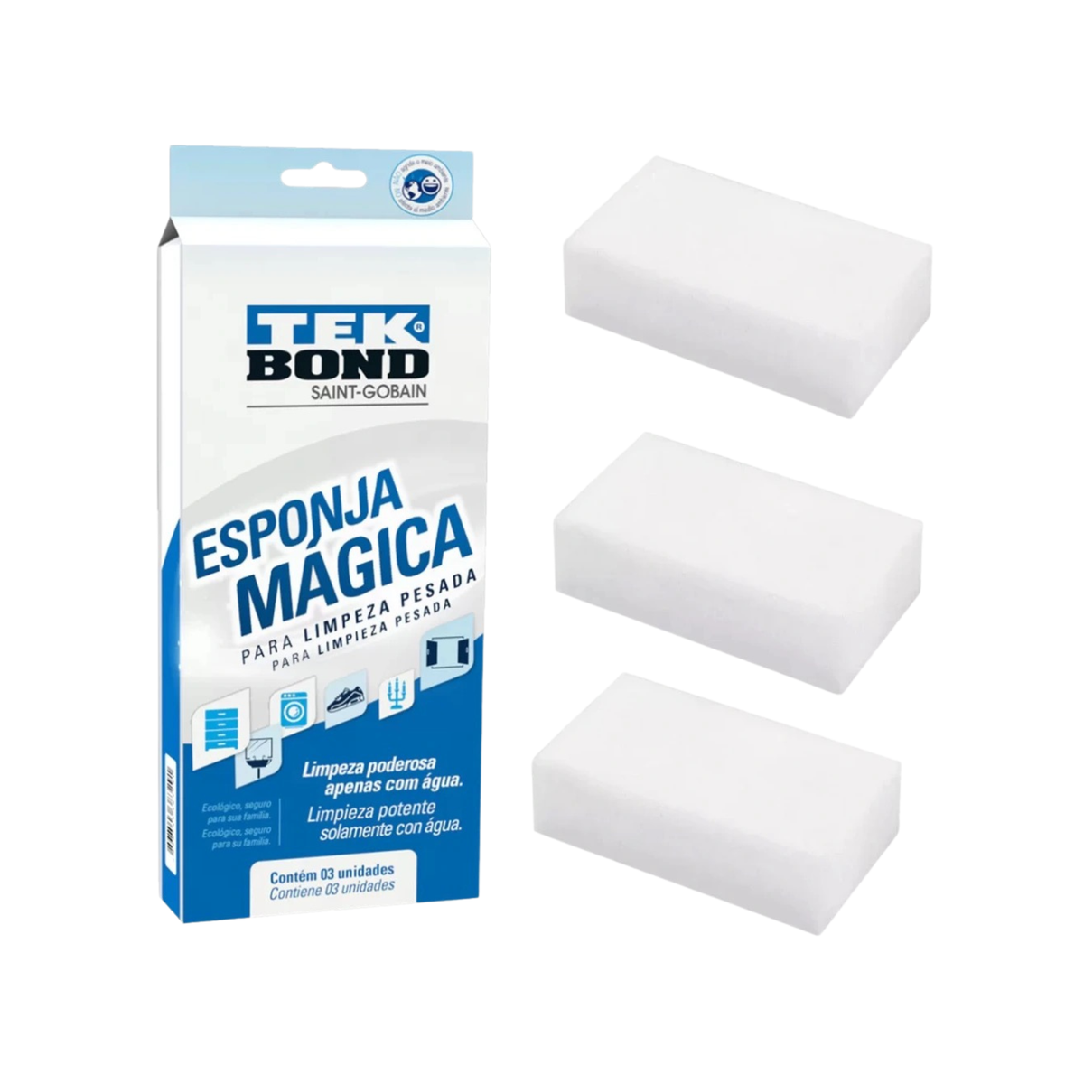 Esponja Mágica Tekbond com 3 Unidades