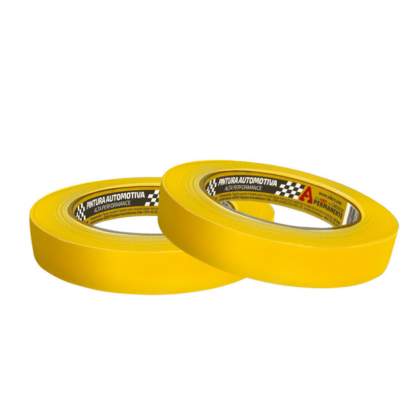 Fita Crepe Automotiva Amarela A128 Adere 24mm x 40m