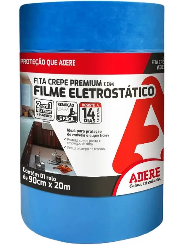 Fita Crepe com Filme Eletrostático Adere 900mm x 20m