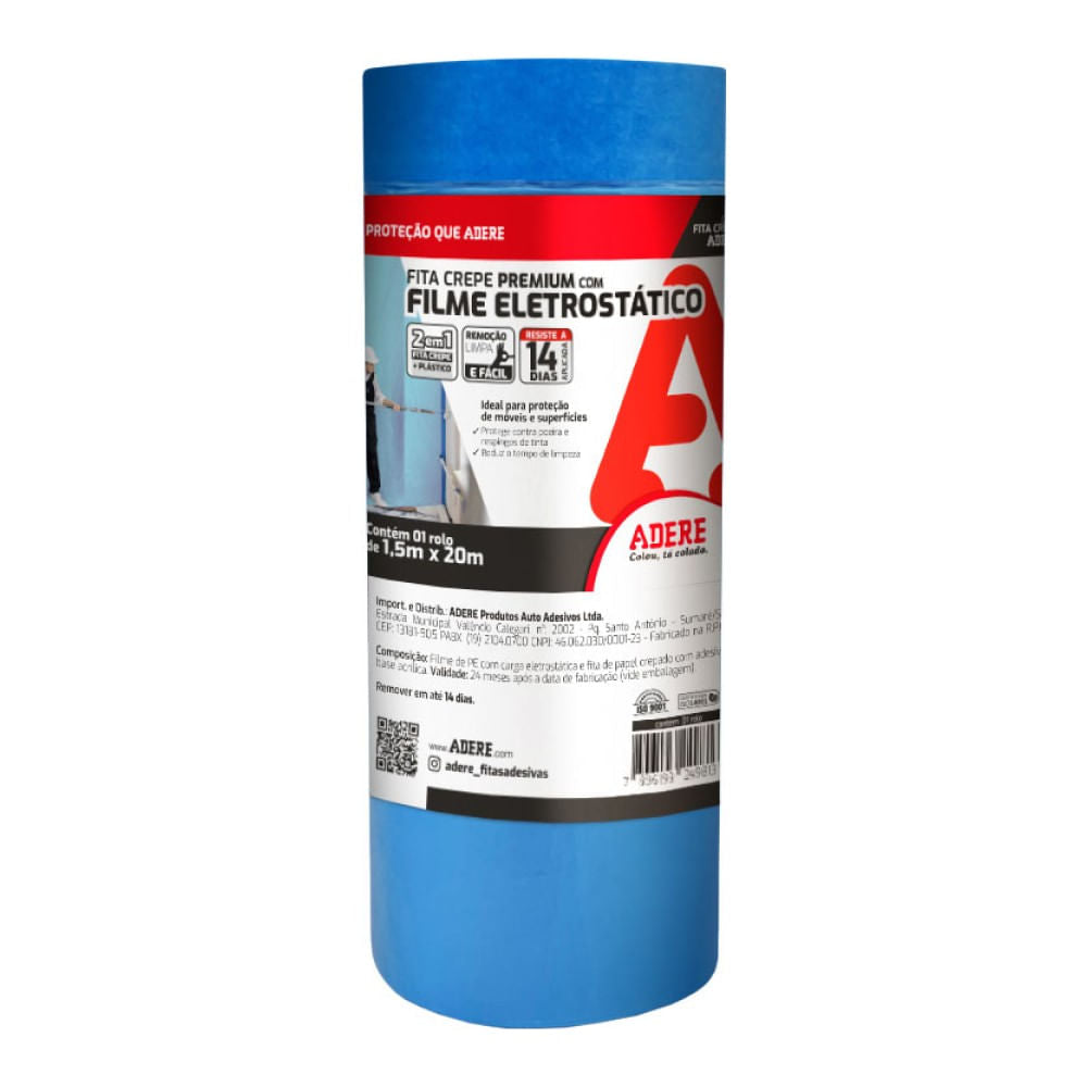 Fita Crepe com Filme Eletrostático Adere 1500mm x 20m
