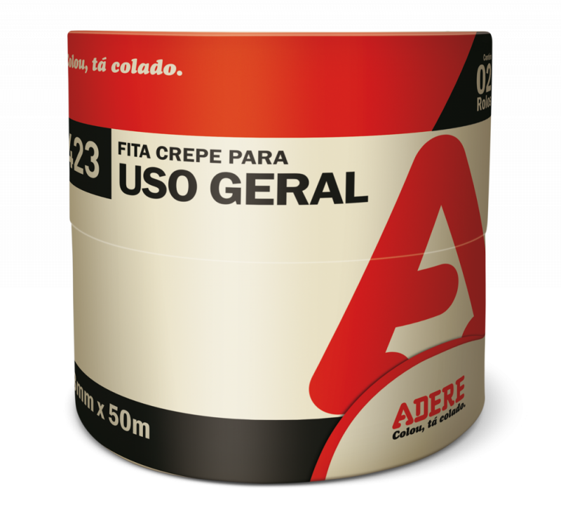 Fita Crepe para Uso Geral 423 Adere – 18mm / 24mm / 48mm x 50m