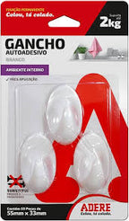Gancho Autoadesivo Branco Adere Médio 2kg