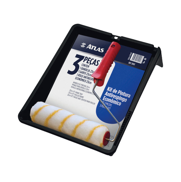 Kit para Pintura 03 Peças com Rolo Antirespingo 23cm 2003 Atlas