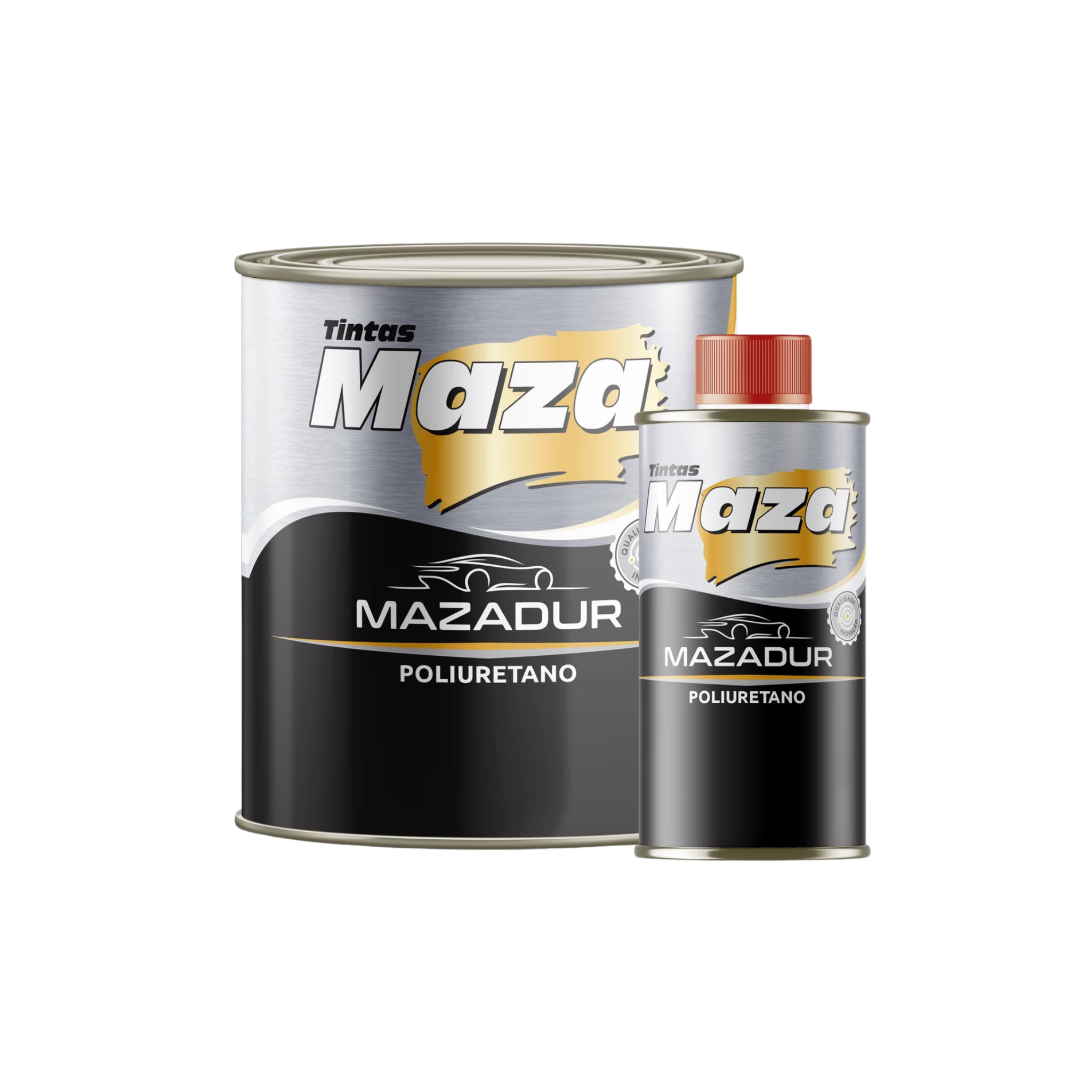 Kit Tinta Preto Fosco Vinílico Bicomponente Maza 0,9L