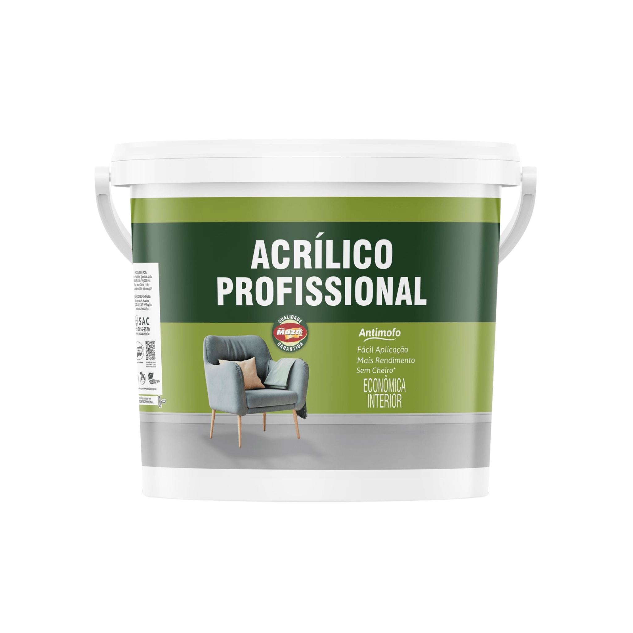 Tinta Acrílica Profissional Fosco Branco Maza 18L