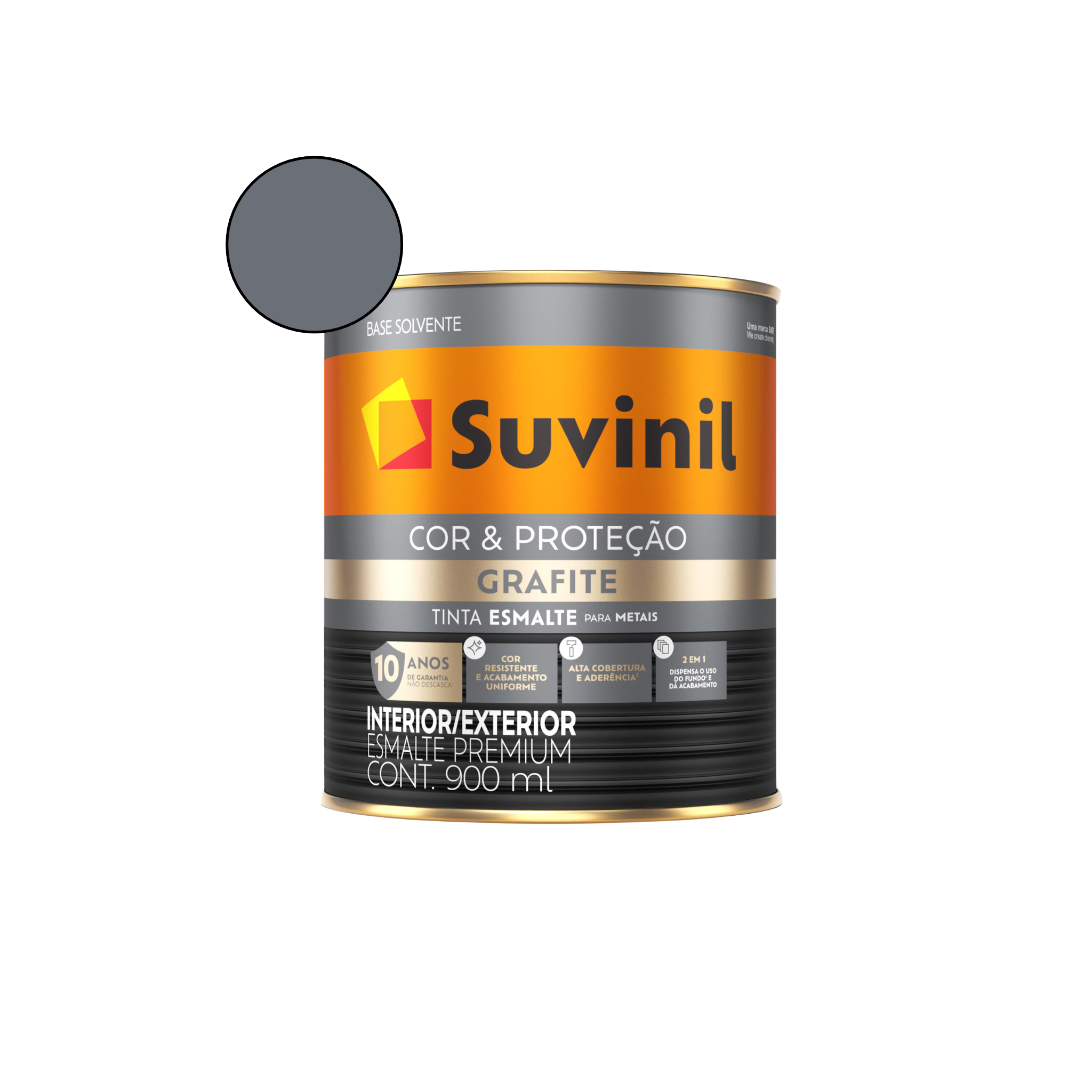 Esmalte Sintético Cor & Proteção Grafite Claro Suvinil 0,9L